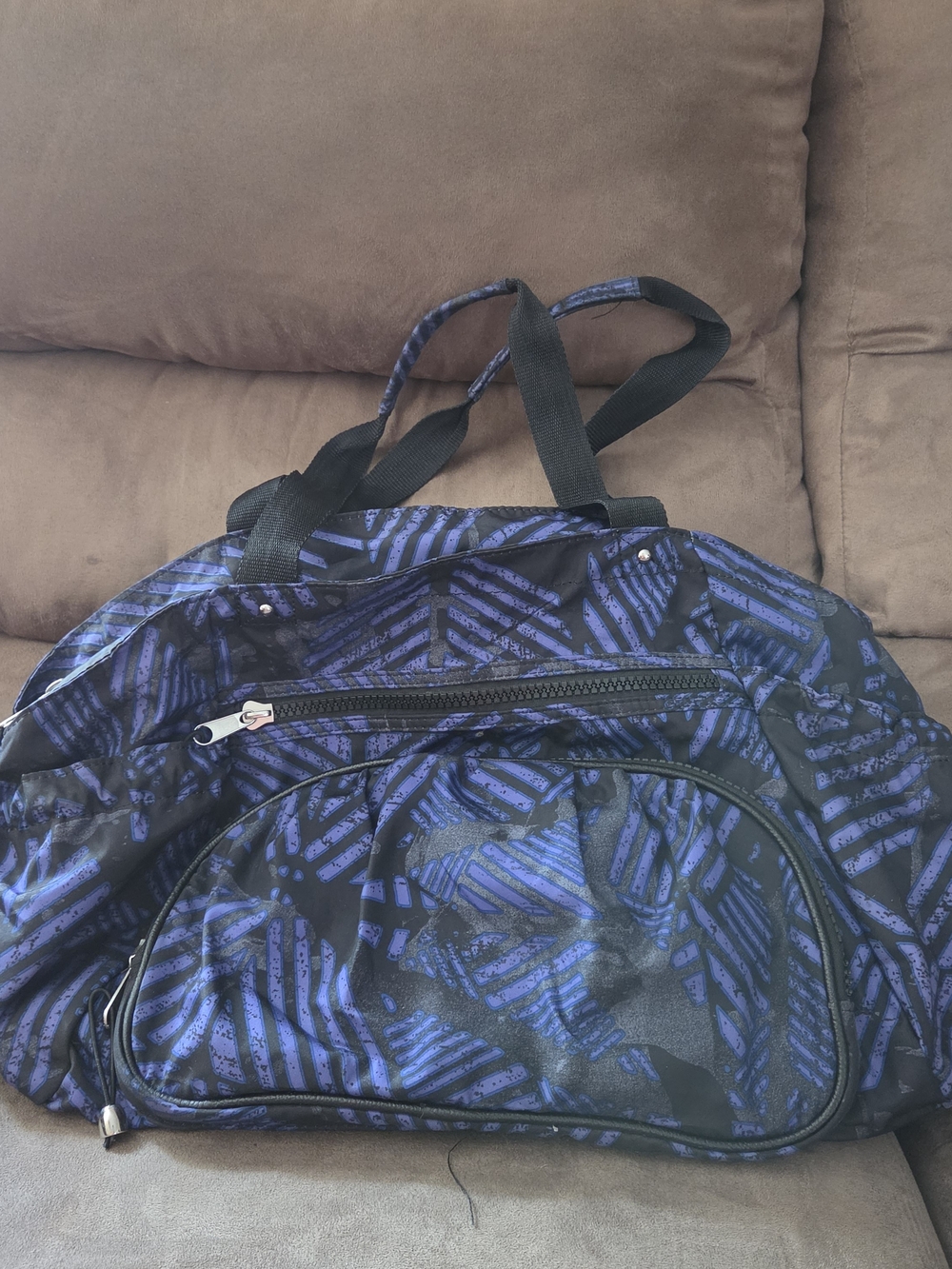 Mossimo Supply Co. Purple & Black Geometric Duffle Gym Bag Weekender